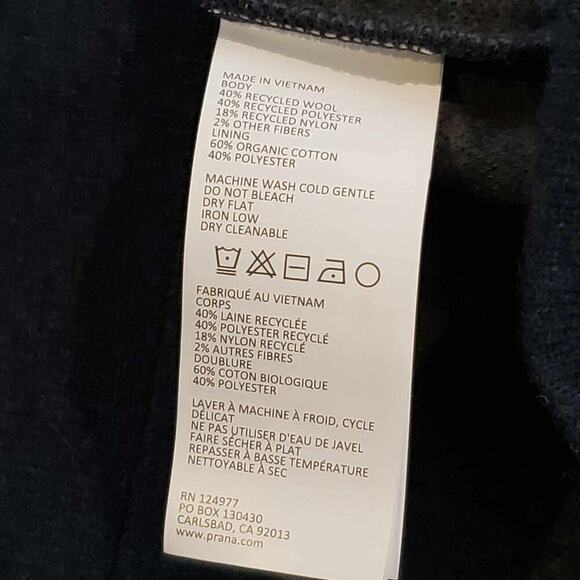 PrAna Mens 1/2 Zip Wool Blend Sweater Pullover Size S Small Blue Outdoor Hike - Picture 7 of 10